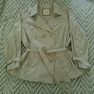 Sonoma Beige Striped Pea Coat